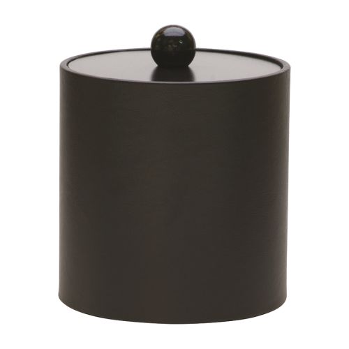 Glamour Line 3 Quart Round Leatherette Ice Bucket, Black